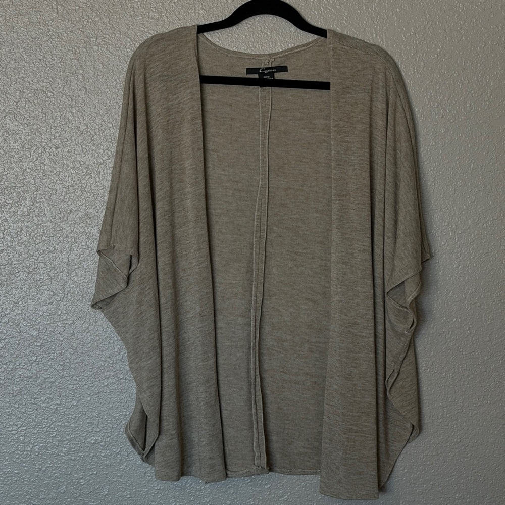Cejon Women's Taupe Open-Front Poncho